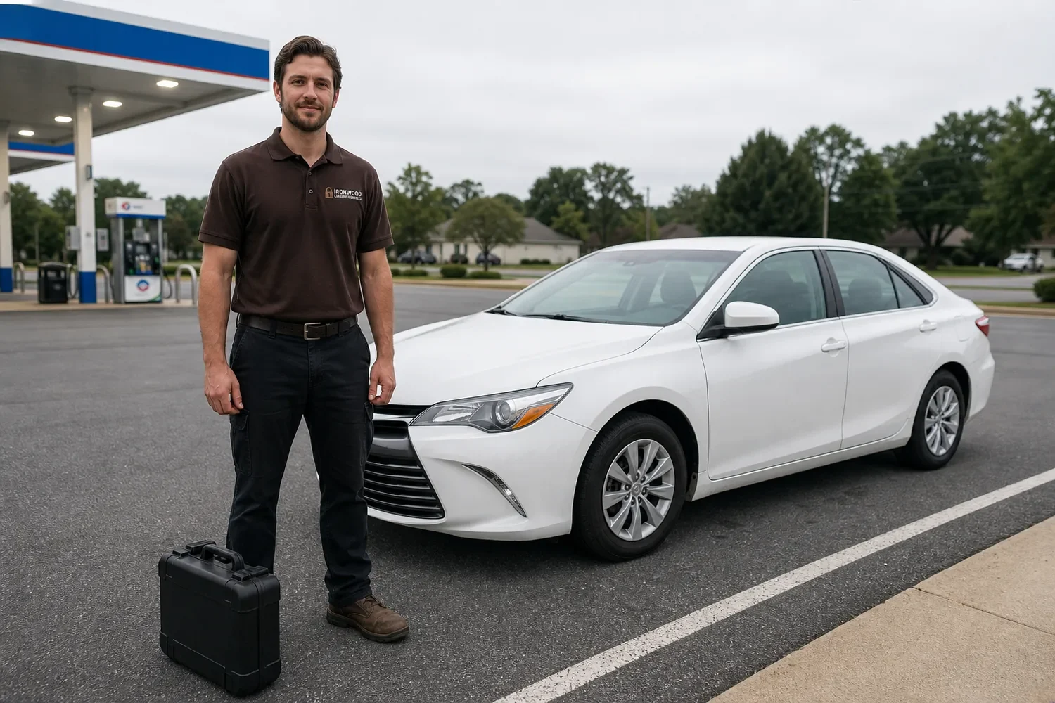 Locksmith opening a locked car door in High Point, NC